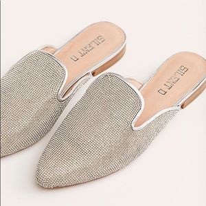 Silent D rhinestone slippers
